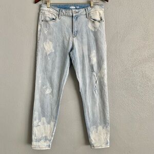 Old Navy Womens Jeans Size 10 Rockstar Super Skinny Light Wash Bleached Stretchy